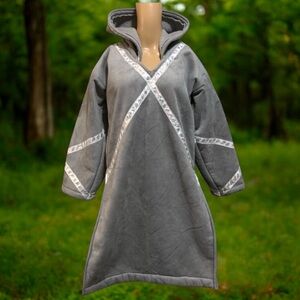 Handmade Fantasy Renaissance Long Hooded Coat